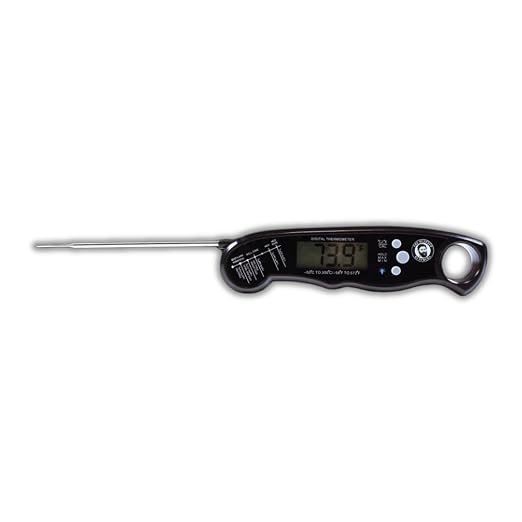 Bearded Butchers Instant Read Digital Meat Thermometer – Accurate Cooking Thermometer for Beef, Chicken, Pork, Fish, Safe Internal Temperature Chart, Magnetic Back, Fahrenheit & Celsius Settings