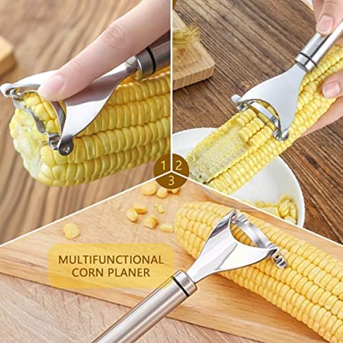 1 Pcs Corn Peeler Corn Planer Thresher Stainless Steel Corn Peeler for Corn On the Cob Corn Kernel Remover Tool Magic Corn Stripper Tool Corn Cutter Corn Scraper with Ergonomic Handle for Kitchen