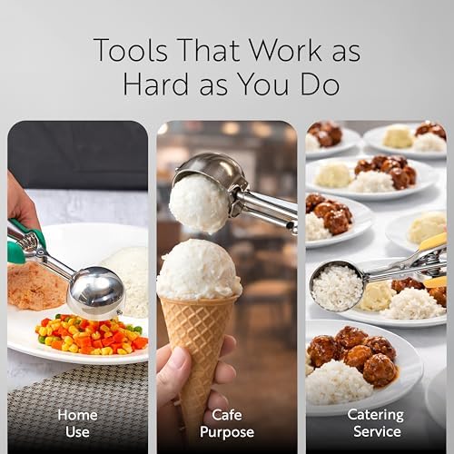 Restaurantware Ice Cream Scoop 1 Case 4 oz Stainless Steel Portioner Commercial Kitchen Tool Comfortable Grip Dishwasher-Safe Spring-Loaded Handle