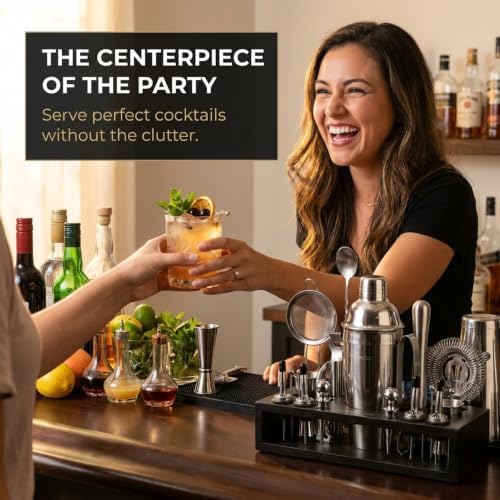 Mixology Bartender kit | 31 Piece Professional Bartender Set by Mixthology - bar Tools, Accessories, and bar Sets for The Home by Bartenders. Gift The Perfect Cocktail Shaker
