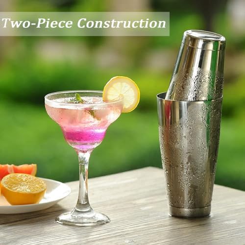 Boston Cocktail Shaker Set, Professional Bar Shaker Set Bartender Kit, Stainless Steel Martini Shaker with Weighted 28oz Unweighted 18oz Drink Mixer Tins Bartending Tools for Bartender