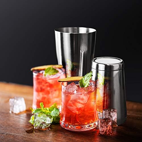 Stainless Steel Boston Cocktail Shaker Set Weighted, Watertight Durable Suitable for Home Uses and Professional Bars, 18oz & 28oz