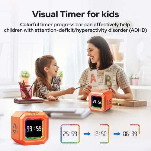 Kitchen Timer Visual Timer for Kids Color Display Gravity Sensor Cube