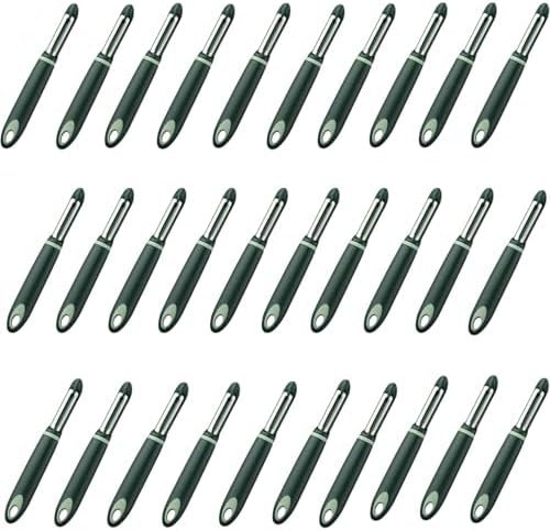 30 Pack Vegetable Potato Peeler for Kitchen,Ergonomic Soft-Touch Handle-Black (Aquamarine, 30 Pack)