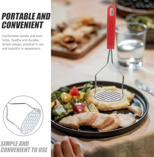 STOBAZA Stainless Steel Potato Press Manual Masher for Potatoes Sweet Potatoes Yams and Pumpkin Non-Slip Handle with Hanging Hole Kitchen Tool