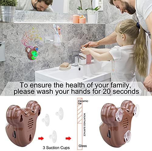 LUXSWAY Cute Animal Toothbrushing Timer for Kids with Musical Volume, 2 Minute Kid Timer for Teeth, 20 Seconds Wash Hand for Kids Training, Rechargeable Colored Led Light Visual- Monkey