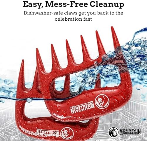 Mountain Grillers 2 Pack Bear Meat Claws - Heat Resistant and Durable Meat Shredder Claws for Pulled Pork, Chicken, and Beef - Ergonomic Handle for Grilling and Smoking - Essential Smoker Accessories