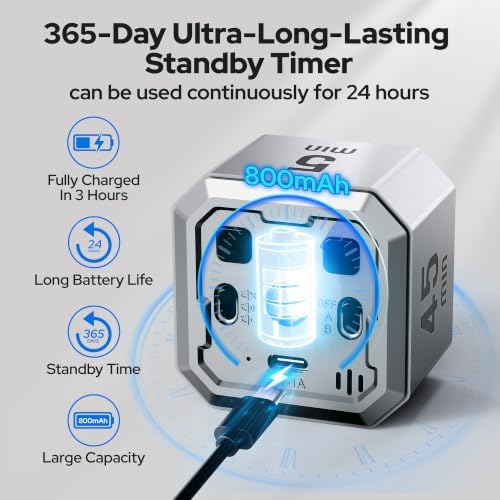 Kitchen Timer Visual Timer for Kids Color Display Gravity Sensor Cube