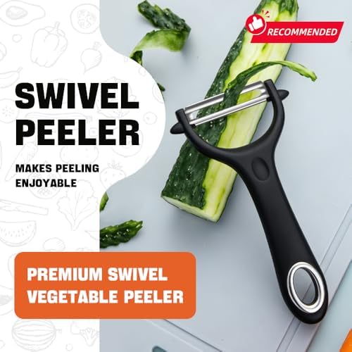 10 Pack Vegetable Potato Peeler for Kitchen,Ergonomic Soft-Touch Handle-Black (Black, 10 Pack)