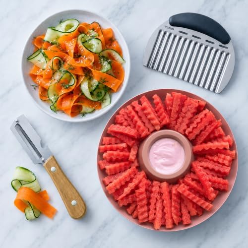 Multifunctional Vegetable Peeler & French Fry Crinkle Cutter Set