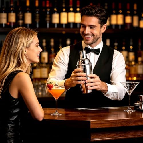 25oz Cocktail Shaker with Jigger Lid & Silicone Seal