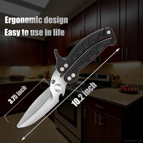 Poultry Shears Scissors Heavy Duty,Kitchen Shears,Multi-purpose Stainless Steel Kitchen Scissors for Christmas Turkey Food , Chicken,Fish,Meat,Separable easy to clean thoroughly,Dishwasher Safe.