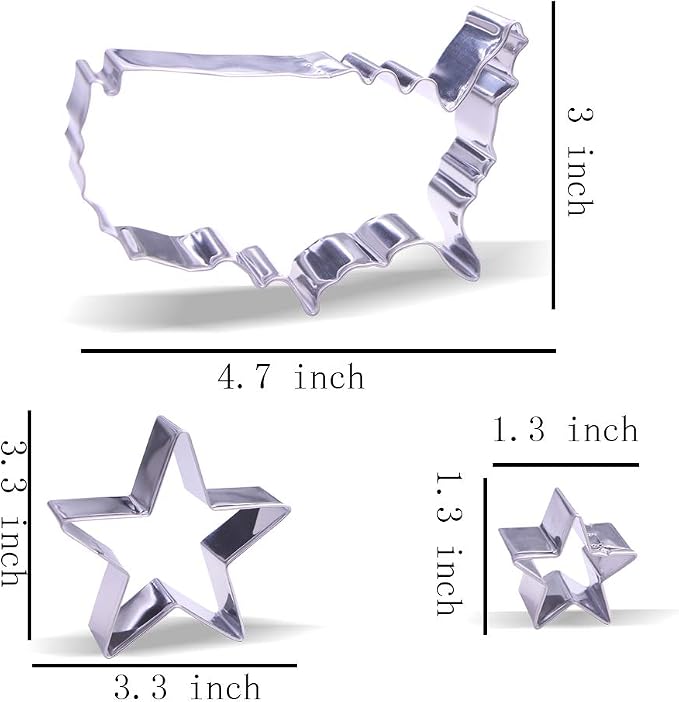 4th of July Cookie Cutter Set - 8 Piece - Stainless Steel