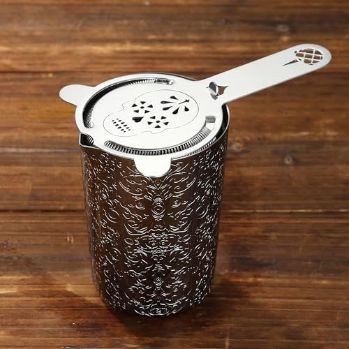 Unbreakable Cocktail Mixing Glass,Stirring Tin, Bar Mixing Pitcher with Spirit Pattern, 17-ounce / 500ml (Spirit Gunmetal Black)
