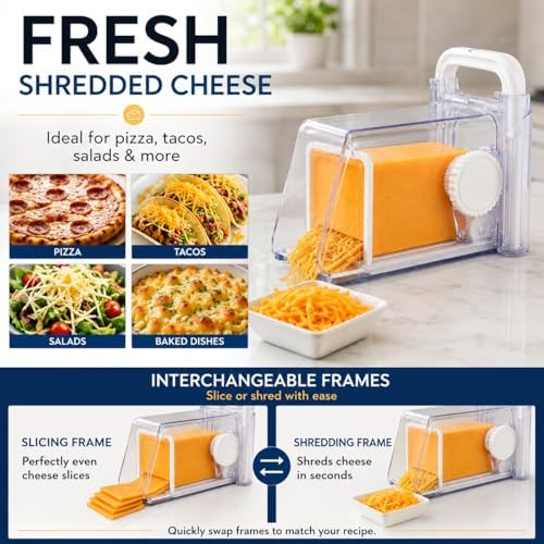Cheese Cutter Storage Container, ABS Multifunctional Cheese Chopper Grater Cutting Tool with Stainless Steel Blades, Butter Slicer Cutter Container Box for Home Kitchen