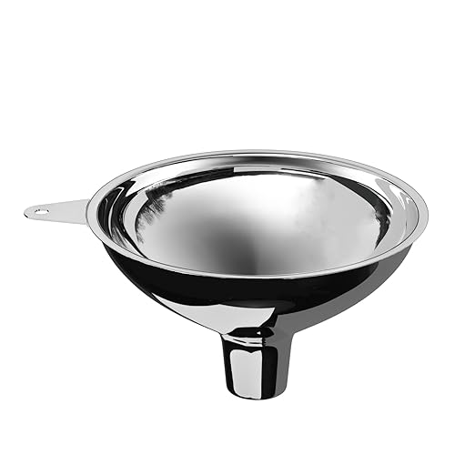 Serinar Stainless Steel Large Funnel (5.7 in. X 1 in. Mouth), Metal Funnel for Bottle Filling, Filling Funnel for Spices, Juices, Powders, Coffee Beans, Honey, Milk(Without Filter)
