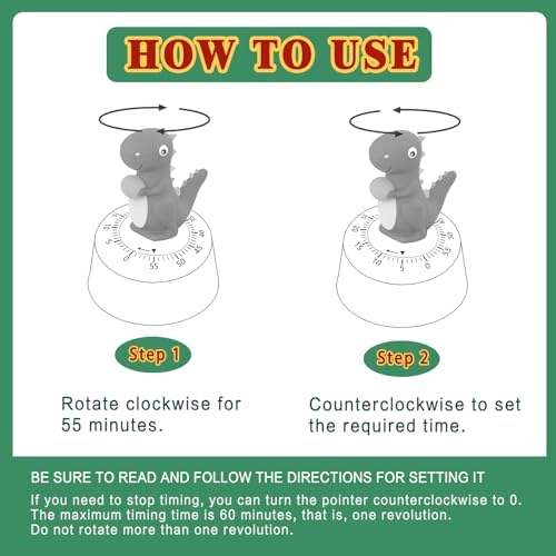 ELE DEPI Mechanical Kitchen Timer for Kids,Wind Up Egg Timer for Cooking.