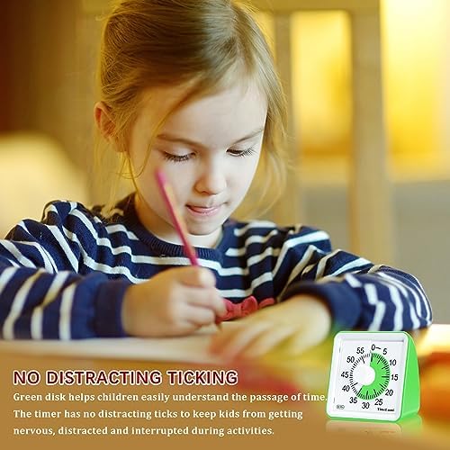 60-Minute Visual Timer for Kids, Management Classroom Timer, Green