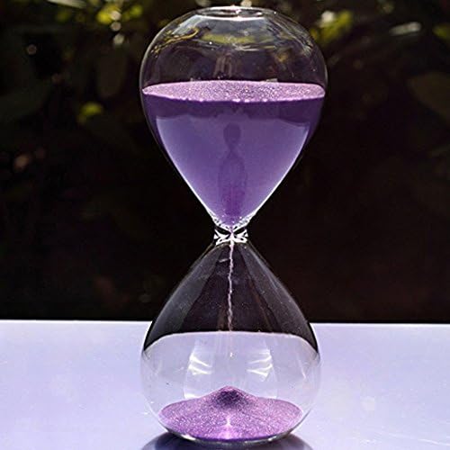 Large Fashion Colorful Sand Glass Sandglass Hourglass Timer Clear Smooth Glass Measures Home Desk Decor Xmas Birthday Gift (60 Minutes, Purple)