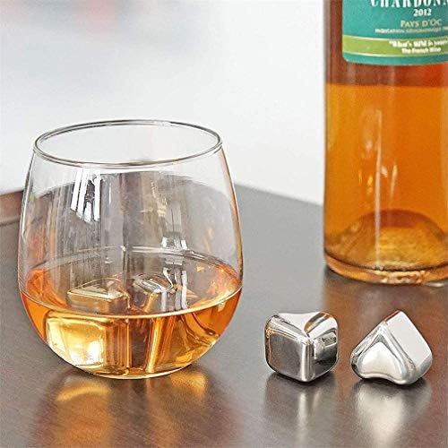 Stainless Steel Square Shaped Whiskey Stones Set Reusable Chilling Rocks Ice Stones Gift for Whiskey Lovers