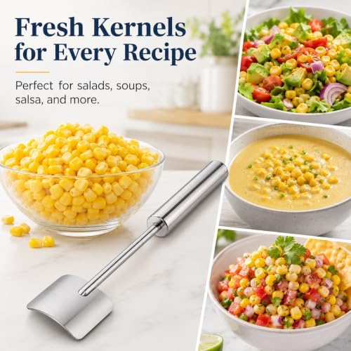 Stainless Steel Corn Peeler Tool, Long Handle Kernel Stripper