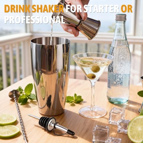 Mwellewm Cocktail Shaker Set, Boston Shakers, Bartending Drink Shaker Kit
