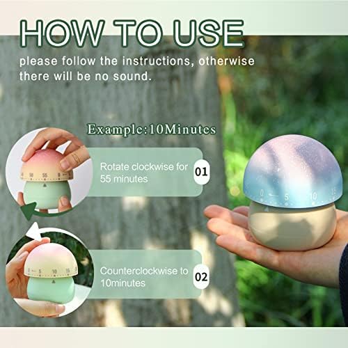 ELE DEPI 2pcs Cute Kitchen Timer for Kids,Mechanical Egg Timer for Cooking.