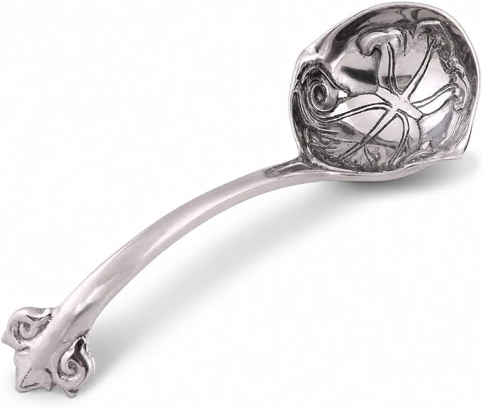 Arthur Court Fleur-De-Lis Serving Ladle - Elegant Aluminum Spoon for Punch and Soup - 12 Inch Long