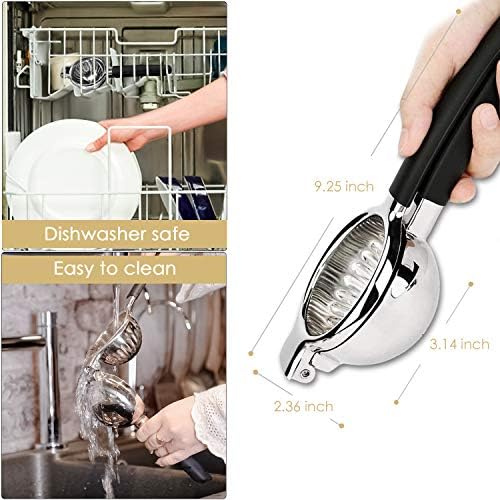 Lemon Squeezer, 304 Stainless Steel Citrus Juicer, Lemon Juicer with Lemon Zester, Juicer Hand Press for Orange Lemon, Lime Squeezer for Extracting the Most Juice Possible