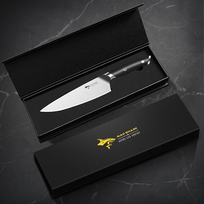 MAD SHARK 8-Inch Chef Knife - German High Carbon Stainless Steel Kitchen Knife, Professional-Grade Razor-Sharp Edge, gift for Husband Men Women(Gift Box Included)