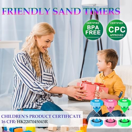 Sand Timer 3 Minute Hourglass Timer: Plastic Sand Watch 3 Min, Large Orange Sand Clock 3 Minutes, Colorful Hour Glass Sandglass Timer for Kids, Games, Classroom, Kitchen, Decoration