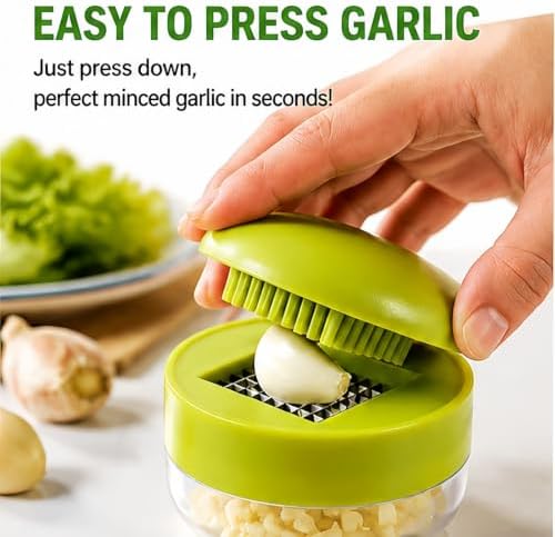 Garlic Press, Manual Garlic Chopper Mini with Stainless Steel Blades.(1)
