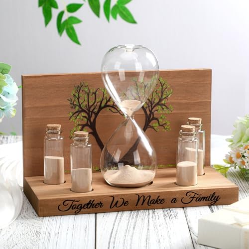 Sliner Unity Sand Ceremony Kit Unity Hour Glass for Wedding, 7 Pcs, Fresh