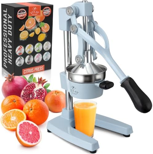 Zulay Kitchen Cast Iron Juicer - Heavy Duty Orange Juicer with Detachable Strainers for Easy Cleaning, Citrus Press for Citrus Fruits, Perfect for Bartenders, Juice Lovers & Health Enthusiasts