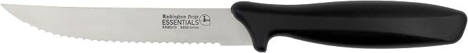 Rockingham Forge Essentials 8007 Range Lightweight Stainless Steel 5” Tomato Knife with Black Handle, Individually Carded