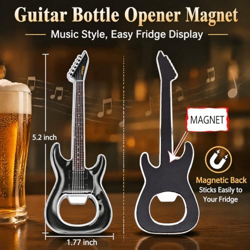Guitar Shaped Bottle Opener, 2 Pack Metal Beer Opener Gift for Music Lovers