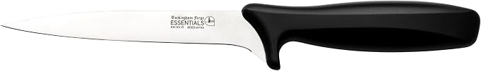 Rockingham Forge Essentials 8007 Range Lightweight Stainless Steel 6” Filleting Knife with Black Handle, Individually Carded