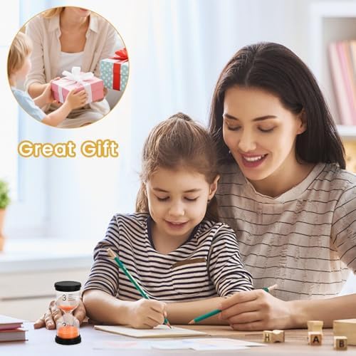 Shindel Sand Timers, 6PCS Colorful Hourglass Sandglass Timer 1/3/5/10/15/30 Minutes Sand Clock Timer for Kids Games Classroom Kitchen Cooking Office (Pack of 2)