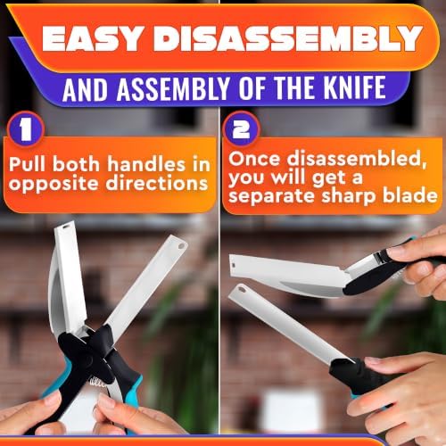 2 in 1 Kitchen Scissors for Food with Cutting Board, Safety Lock