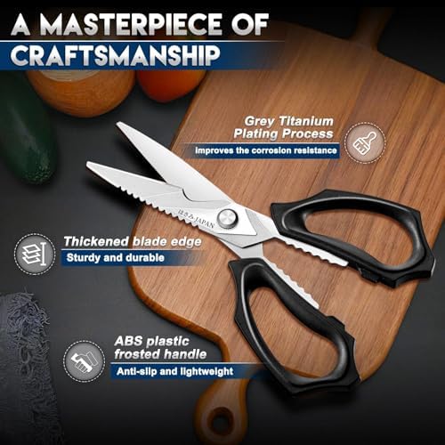 Purple Dragon Kitchen Scissors for Food - Heavy Duty Kitchen Shear Sliver