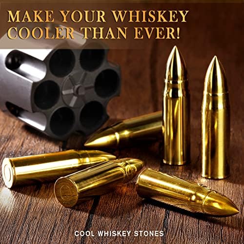Oaksea Whiskey Stones Gifts Set for Men Dad Him, Reusable Stainless Steel Ice Cubes for Drinking, Fathers Day Anniversary Birthday Gifts for Husband Boyfriend Brother, Bourbon Man Cave Cool Stuff