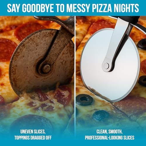 Pizza Cutter Wheel for Kitchen, 26 cm Long, Stainless Steel