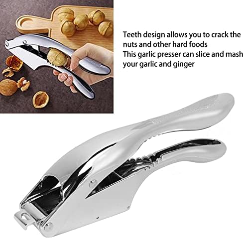 Garlic Masher, 2 in 1 Garlic Press Easy to Use Garlic Mincer Stainless Steel Garlic Crusher Heavy Duty Garlic Smasher