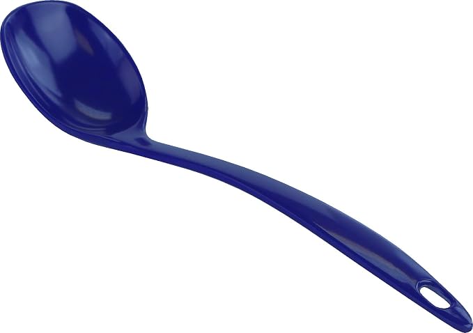 Reston Lloyd Cooking Spoon for Serving, Basting, Mixing, Heat Resistant, BPA Free Melamine 11 inch Utensil with Ergonomic Handle, Set of 6, Indigo