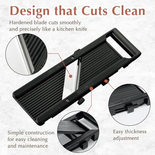 TIKUSAN SAMURAI Slicer Japanese Mandoline Vegetable Slicer Made in Japan Adjustable Slice Thickness Stainless Steel Blade (Normal)