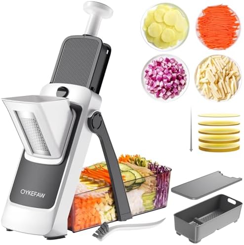 Safe Mandoline Potato Slicer Pro, Gen 4th with Container/Lid/Drain Basket
