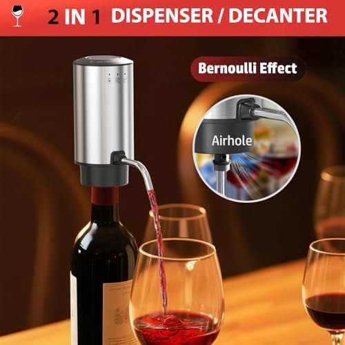 Vinflow Electric Wine Aerator decanter,Rechargeable Measured wine decanter