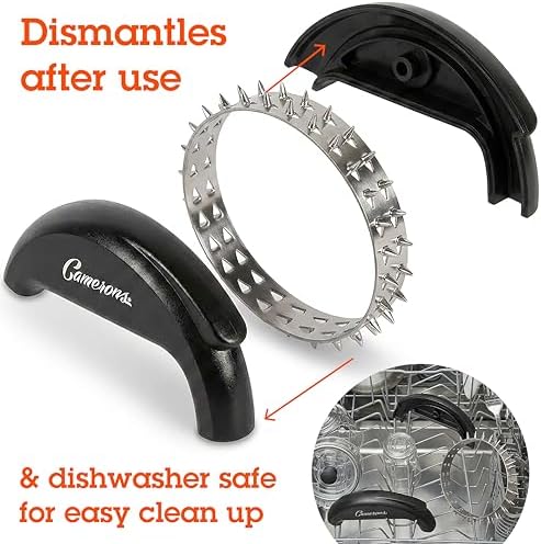 Camerons BBQ Rolling Meat Tenderizer, Stainless Steel Tenderizing Wheel