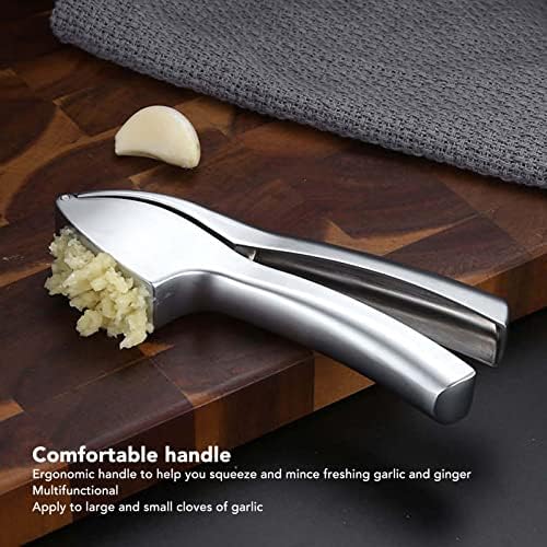 High Effective Garlic Press, Manual Garlic Press, Kitchen Garlic Masher | Zinc Alloy Garlic Puree Squeezer | Garlic Mincer Tool | Easy - Peeling Device & Brush