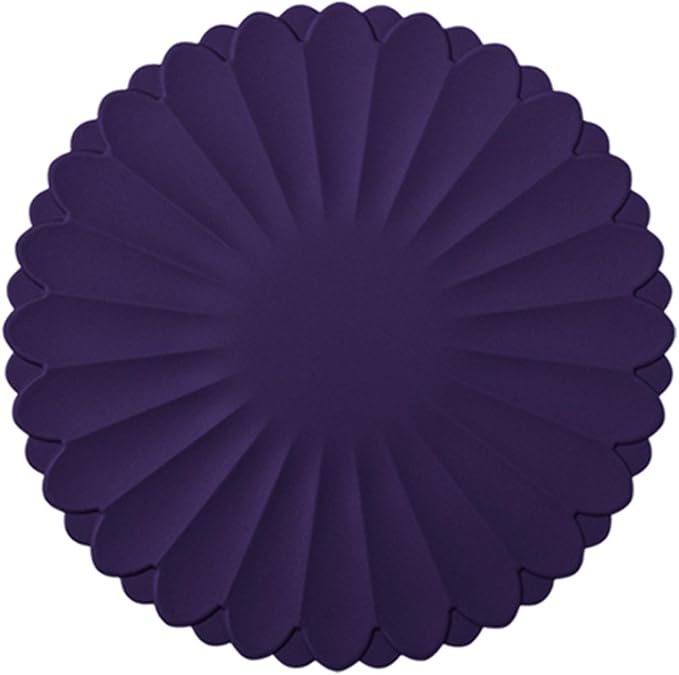 Heat-Resistant Silicone Trivet Mats, Non-Slip Hot Plate Holder for Kitchen Countertops & Dining Table, Reusable Pot Holder Pad with Secure Grip, Dishwasher Safe (Purple, Diameter: 18cm/7.09")